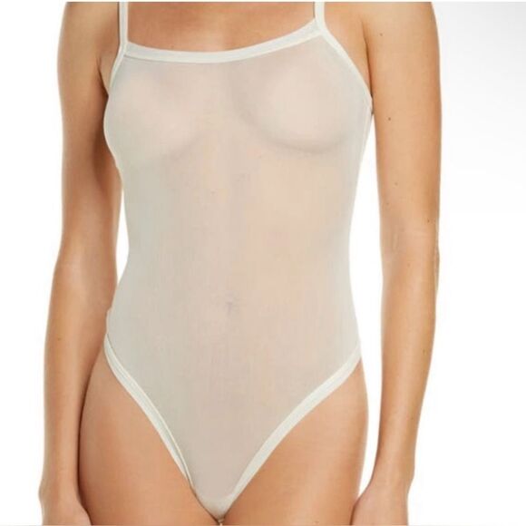 SKIMS Summer‎ Mesh Strappy Cami Bodysuit 2X in Bone NWT plus size - Picture 1 of 10